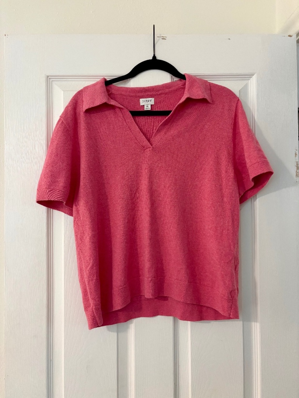 J.Crew Factory Pink Short Sleeve Collared Polo Top
